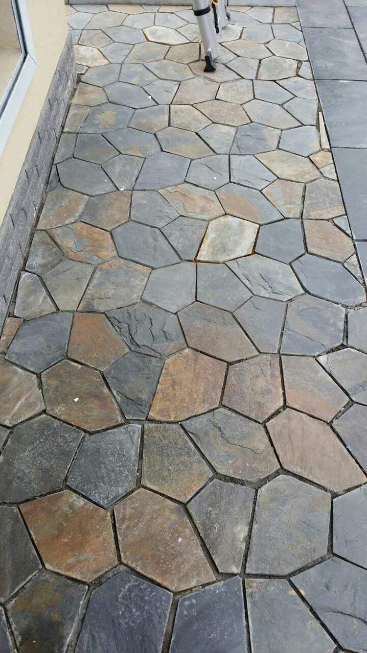 Multiple Variations Ice crack polygonal bluestone slate brick outdoor square courtyard non-slip outdoor balcony antique wall tile"