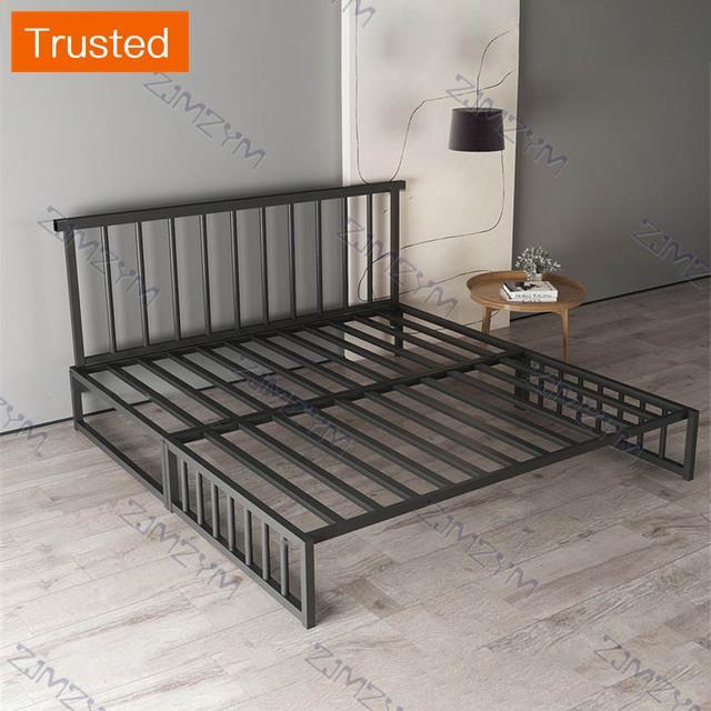 Multifuctional Daybed Frame With Headboard Foldable Iron Metal Sofa Bed Sofa Slats Platform Base Guest Room Bedroom Furniture