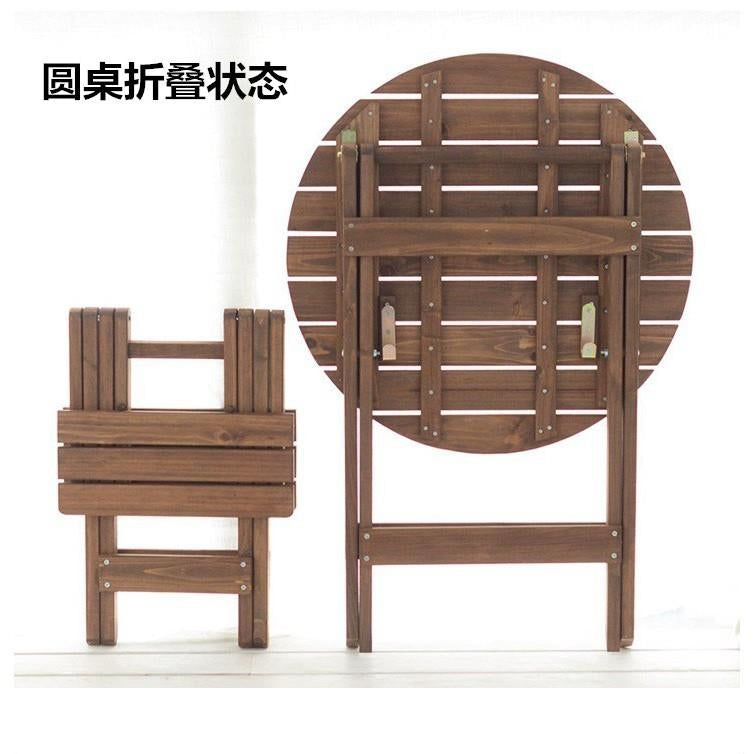 Multiple Variations Outdoor Balcony Wooden Foldable Folding Table Set with Chairs / Round Square/ Coffee /Tea /Furniture