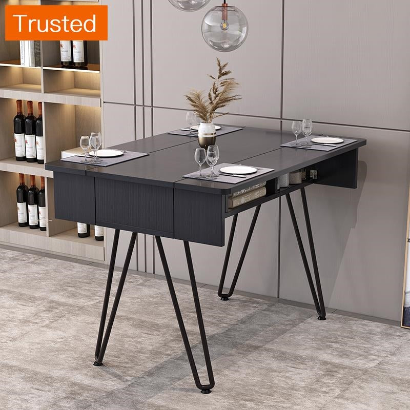 Multiple Variations Nordic light folding table table household small family luxury table rock plate can receive multi-function table dinner table