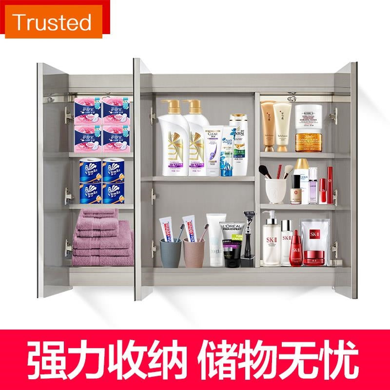 Multiple Variations Stainless steel bathroom mirror cabinet separately with hang a wall lamp lens case toilet toilet bathroom mirror with shelf