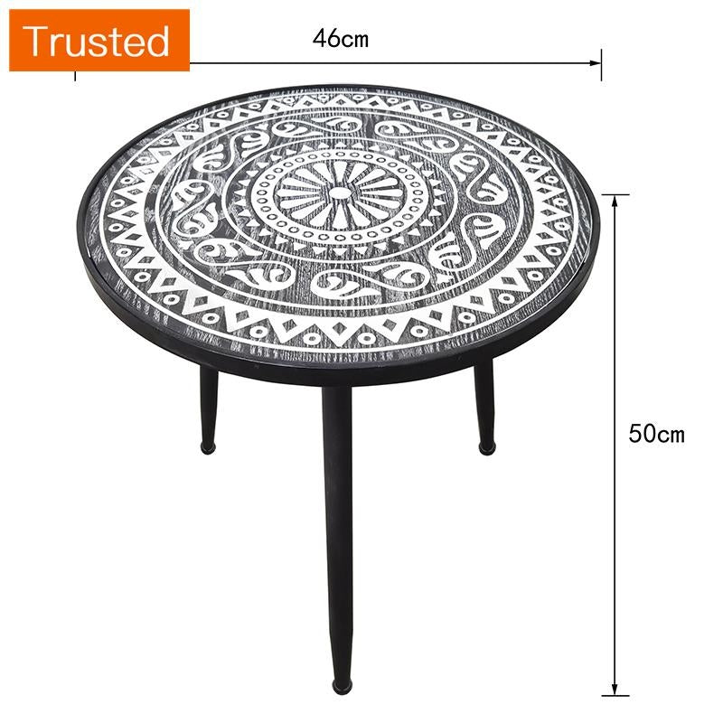 Multiple Variations Solid wood tea table table of carve patterns or designs on woodwork american-style coffee table mini balcony window are some Nordic Morocco several small edge