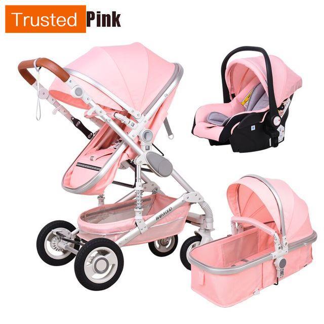 Multiple Variations Babyfond Luxury Baby Stroller 3 in 1 High Landscape Children Pram Fashion Carriage EU Design Cart Two Way Trolly For Car