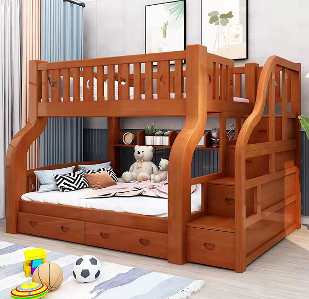 Multiple Variations Customize Quality Bunk Bed with Stairs Drawers Slide Solid Wood with Color & Model Choices