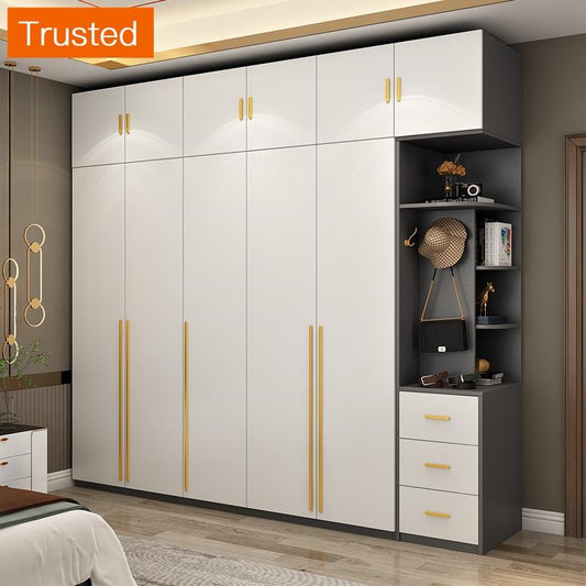 Multiple Variations Solid wood ecological profes sional wardrobe household bedroom contemporary and contracted Bai Seping open the 345 combination wardrobe