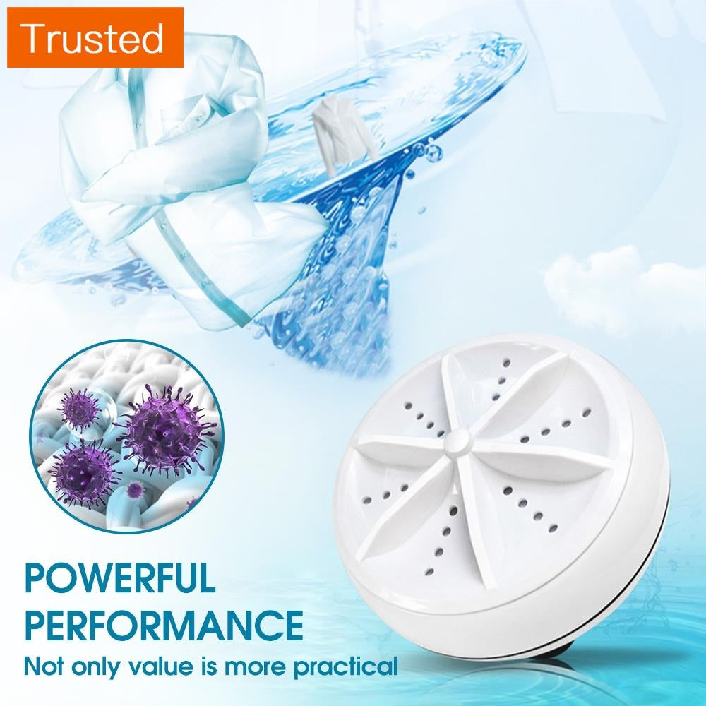 [Y]10W Ultrasonic Turbine Washing Machine Portable Mini Turbine Cleaning Machine Personal Rotating Ultrasonic Turbine Clothes Washer with USB Cable Convenient for Travel Home Business Trip Desktop Multipurpose Turbines Laundry for Sockings Underwear