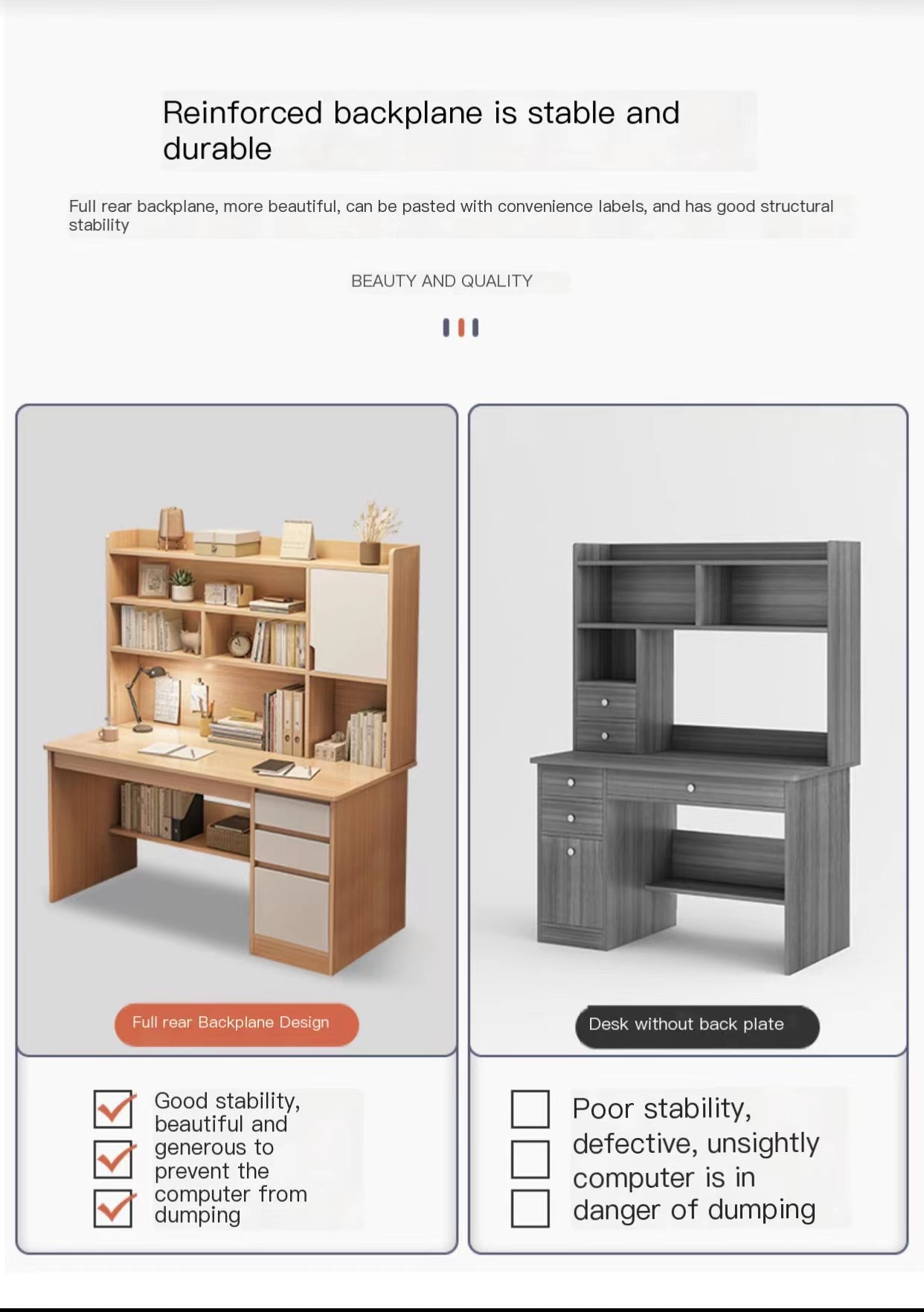 Multiple Variations Nordic bookshelf bedroom computer desk / student learning writing desk "