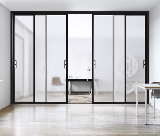 Multiple Variations  narrow sliding door,balcony folding door, kitchen  sliding  aluminum alloy mute glass door 