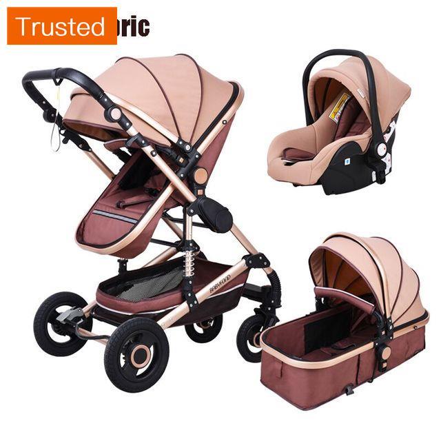 Multiple Variations Babyfond Luxury Baby Stroller 3 in 1 High Landscape Children Pram Fashion Carriage EU Design Cart Two Way Trolly For Car