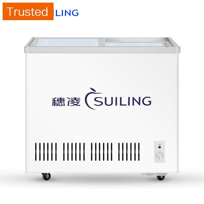 Multiple Variations Guangzhou ling freezers commercial horizontal refrigerated beer beverage freezers frozen ice cream display ark small refrigerator