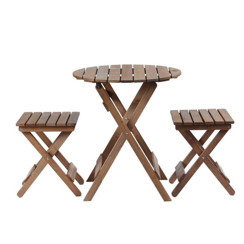 Multiple Variations Outdoor Balcony Wooden Foldable Folding Table Set with Chairs / Round Square/ Coffee /Tea /Furniture