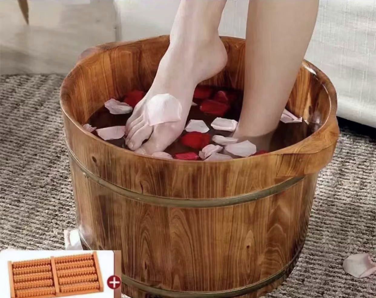 Multiple Variations S   Cedar wood foot bath barrel