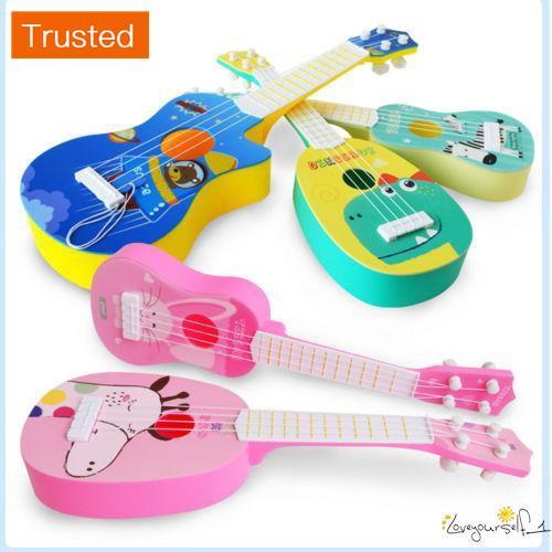 loveyourself1-New Kids Cute Animal Small Guitar Toy Musical Instrument Educational Toys Gift Toddler Kid's Musical Guitar Cute Cartoon Animal Print Mini Ukulele Instrument Educational Play Toys