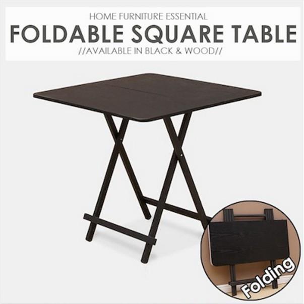 Foldable Table - 80cm x 80cm x 73cm(height) //Available in Black and Wood//