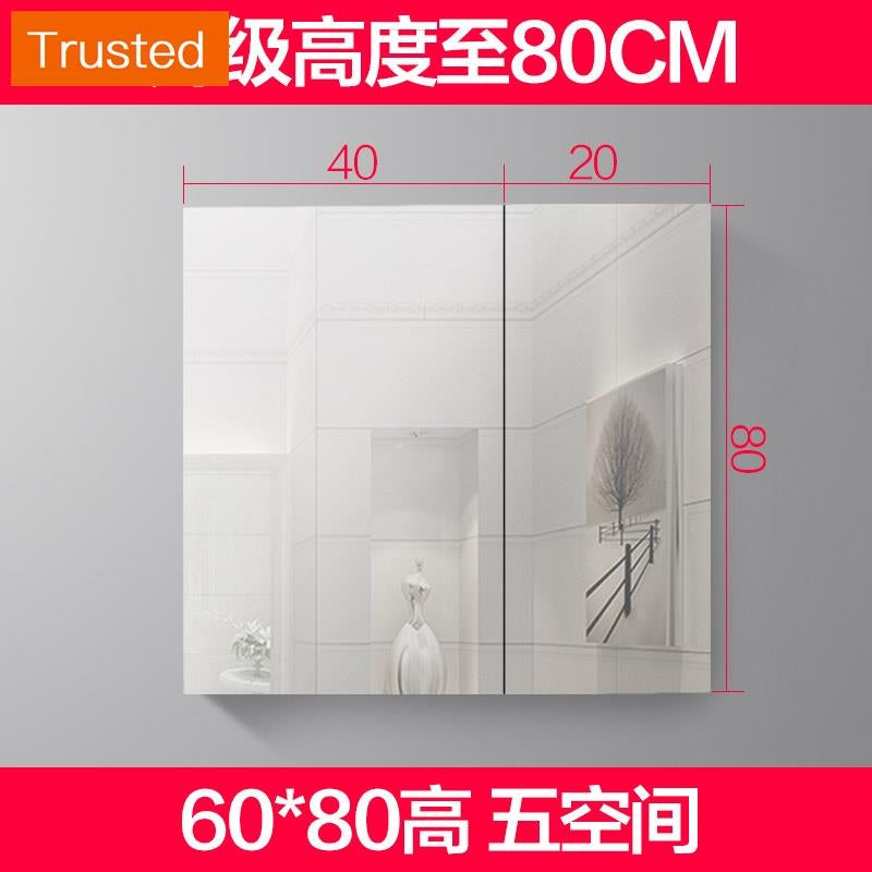 Multiple Variations Stainless steel bathroom mirror cabinet separately with hang a wall lamp lens case toilet toilet bathroom mirror with shelf