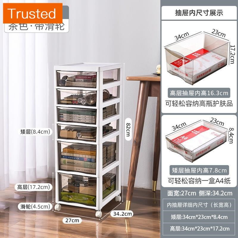 【Ready Stock】Office Drawer Storage Cabinet Removable Multi-layer File Cabinet Household Storage Cabinet with Wheels