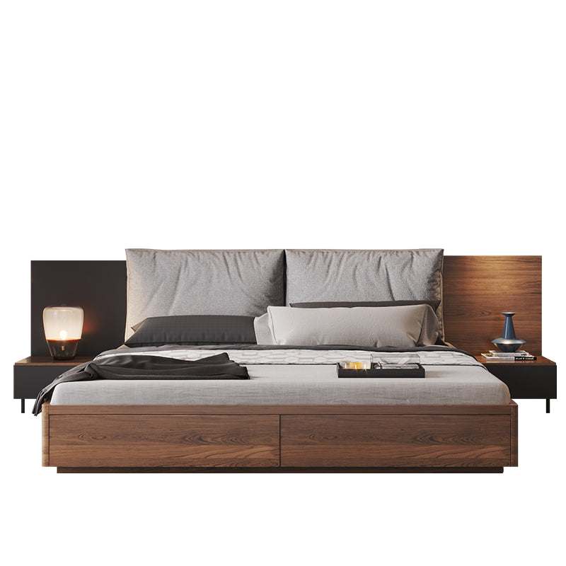 Multiple Variations  Bed Nordic style furniture modern simple double Japanese tatami board master bedroom storage bed"