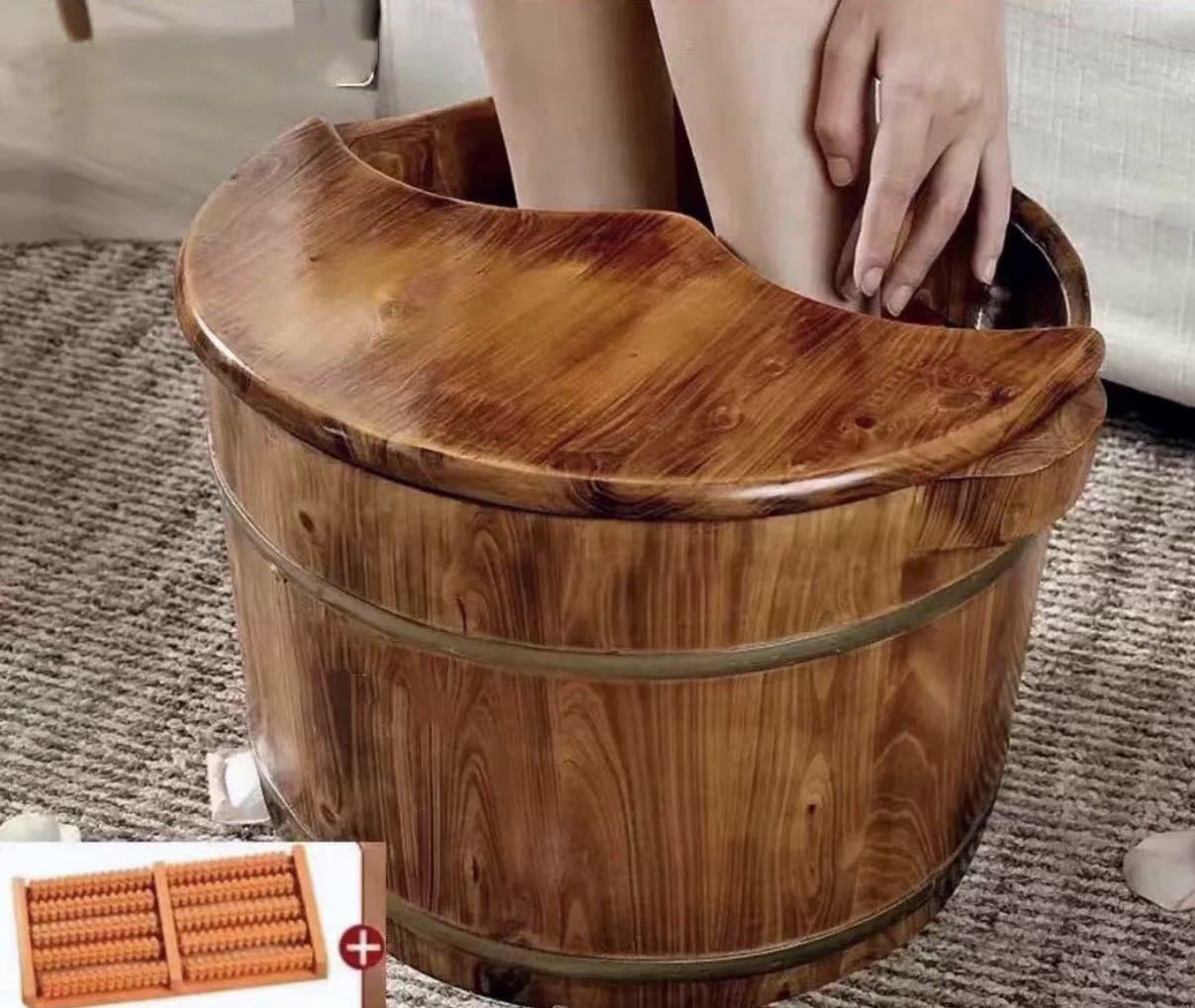 Multiple Variations S   Cedar wood foot bath barrel