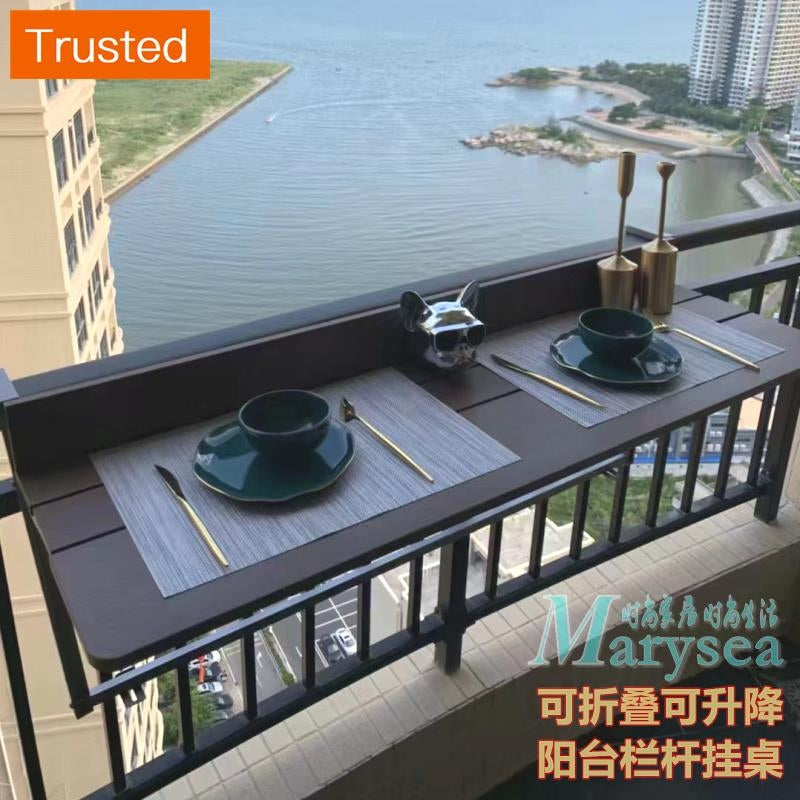 The balcony railings hang folding table lift outdoor stage desk leisure table table window fence hanging fold