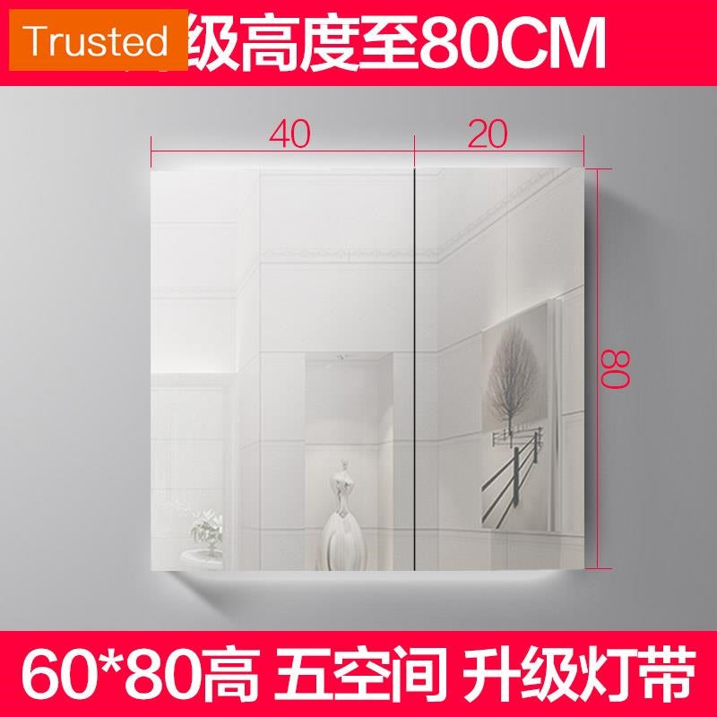 Multiple Variations Stainless steel bathroom mirror cabinet separately with hang a wall lamp lens case toilet toilet bathroom mirror with shelf