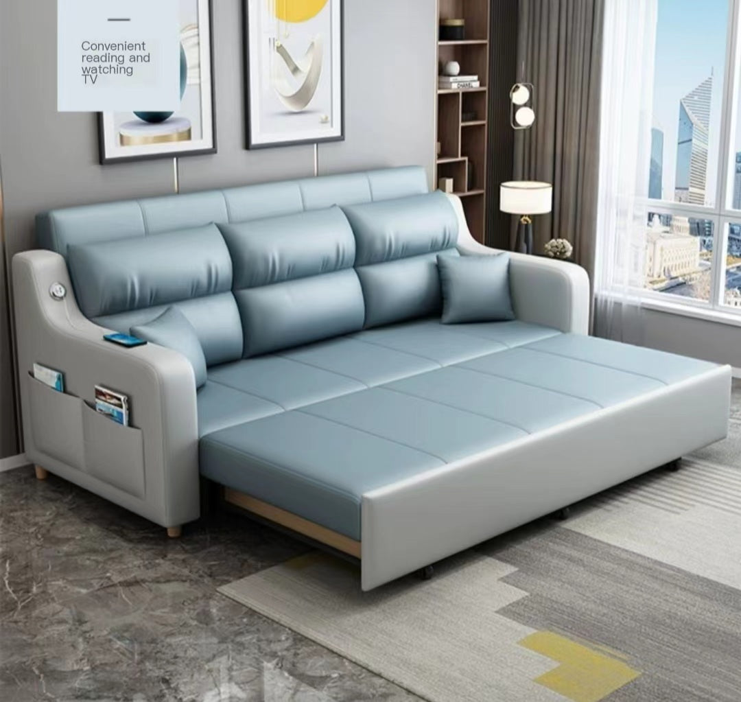 Multiple Variations Modern simple foldable solid wood sofa bed dual  multifunctional storage chair"