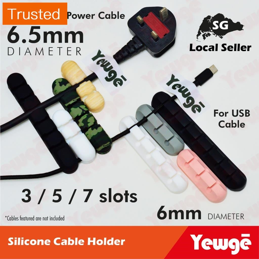 Multiple Variations   Silicone Cable Holder and Organiser for Desktop   In Car Cable Management