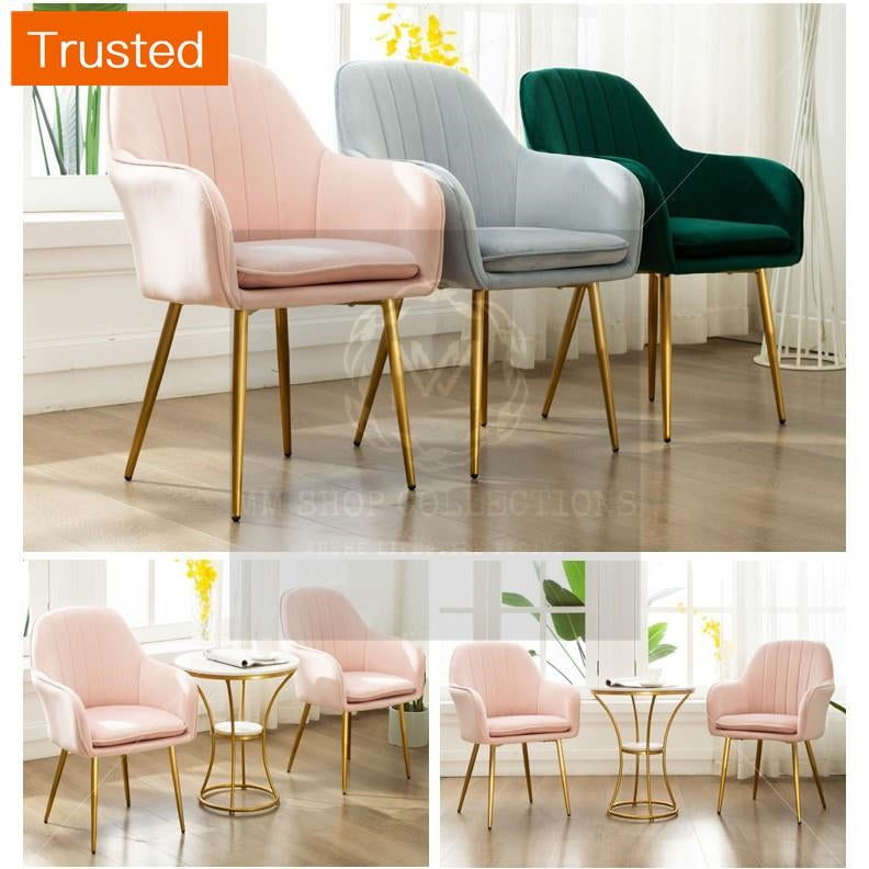 Multiple Variations MARTIJN Velvet Series - NORDIC Pink Velvet Dining Chair