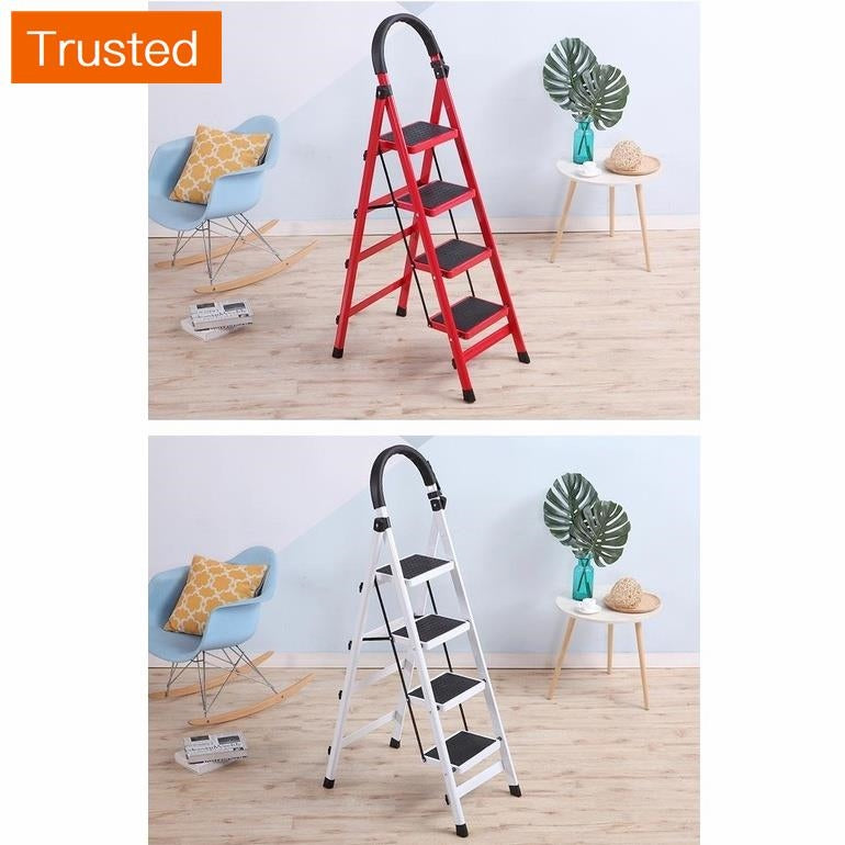 Ready stock Kinbolee Foldable Step Ladder Thickening 3 Step 4 Step Security Upgrade Household Ladder