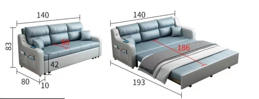 Multiple Variations Modern simple foldable solid wood sofa bed dual  multifunctional storage chair"