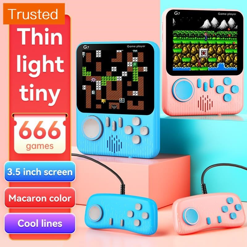 Handheld Game Console Built-in 666 Retro Video Games Classic Mini Gaming Console LCD Screen Gift for Kids