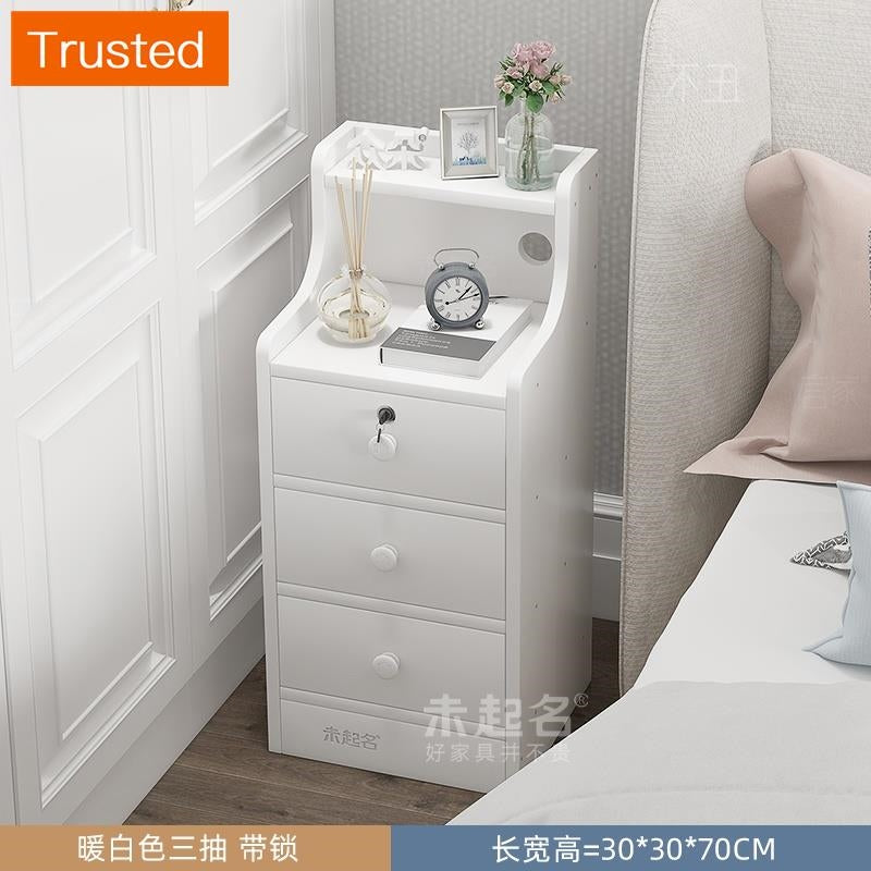 【kline】【twinkle】Ultra-narrow bedroom narrow bedside table storage cabinet ultra-thin drawer small side table small cupboard slim bedside table white/maple/gray 20/25/30/40cm wide