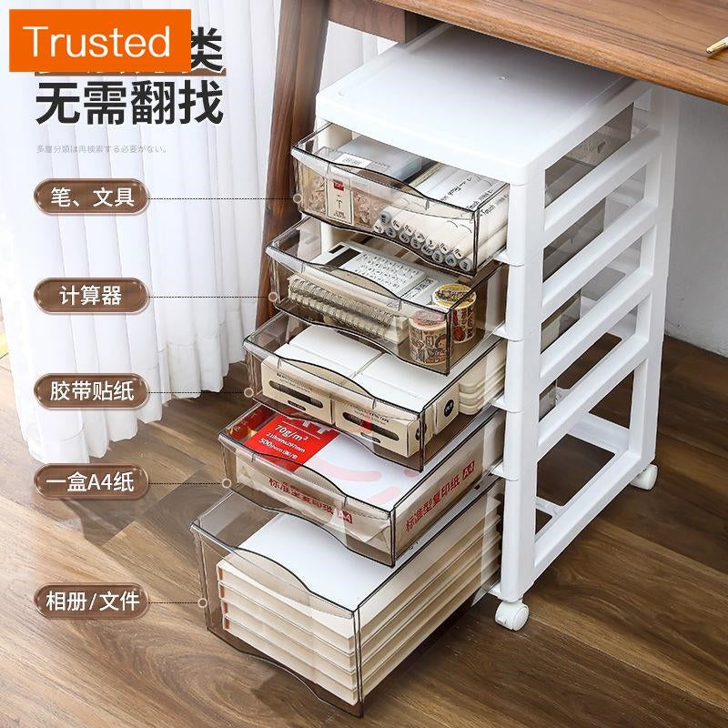 【Ready Stock】Office Drawer Storage Cabinet Removable Multi-layer File Cabinet Household Storage Cabinet with Wheels