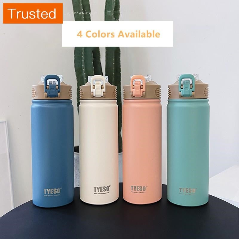 530ml/750ml Double Stainless Steel Thermal Flask With Straw Portable Sport Water Bottle Tumblers