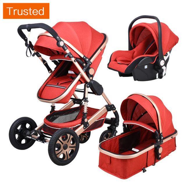 Multiple Variations Babyfond Luxury Baby Stroller 3 in 1 High Landscape Children Pram Fashion Carriage EU Design Cart Two Way Trolly For Car