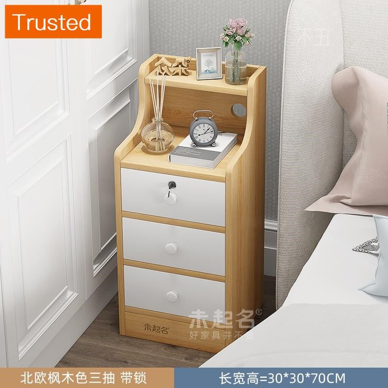 【kline】【twinkle】Ultra-narrow bedroom narrow bedside table storage cabinet ultra-thin drawer small side table small cupboard slim bedside table white/maple/gray 20/25/30/40cm wide