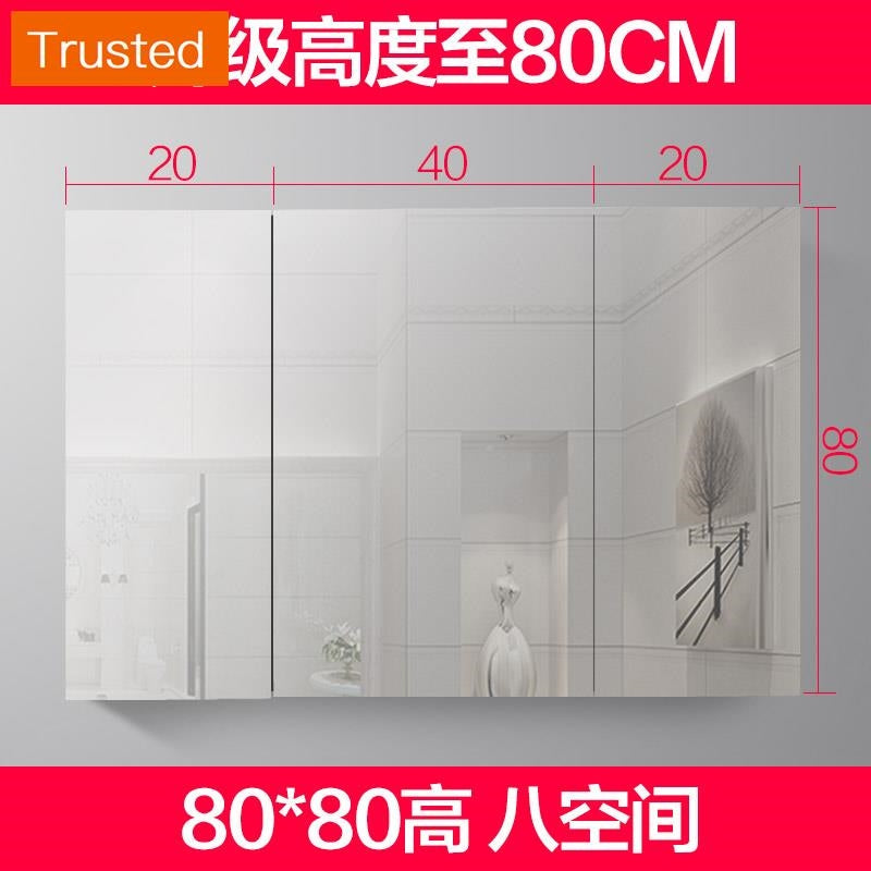 Multiple Variations Stainless steel bathroom mirror cabinet separately with hang a wall lamp lens case toilet toilet bathroom mirror with shelf