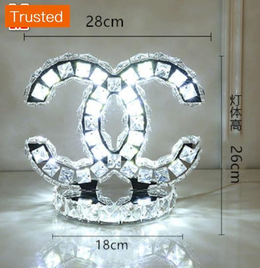 Multiple Variations Creative Shiny LED Crystal Table Lamp Stainless Steel Lotus Table lamp Bedroom Bedside Lamp