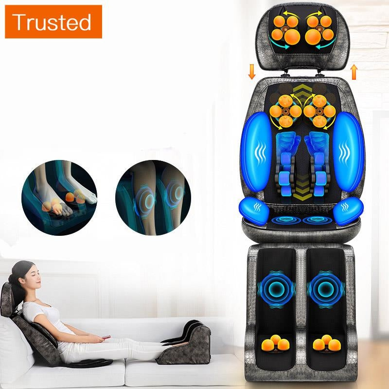 Multiple Variations Electric Vibrating Full Body Massage Cushion Neck Back Waist Hip Leg Massage Chair Heating  Massage Muscle Stimulator