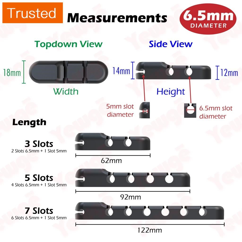 Multiple Variations   Silicone Cable Holder and Organiser for Desktop   In Car Cable Management