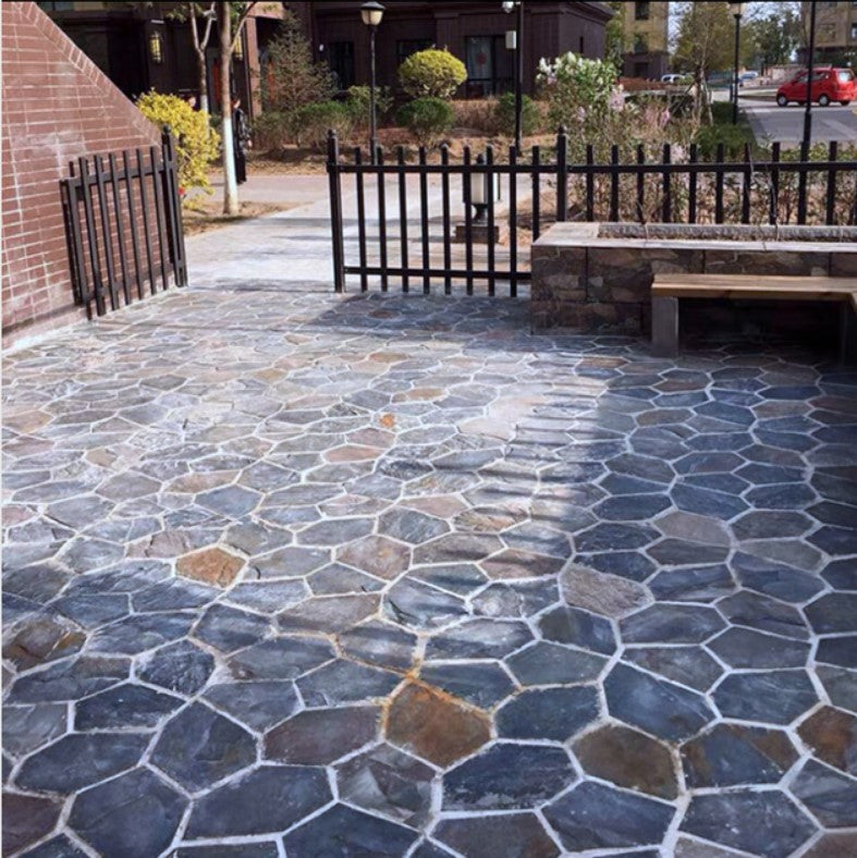 Multiple Variations Ice crack polygonal bluestone slate brick outdoor square courtyard non-slip outdoor balcony antique wall tile"