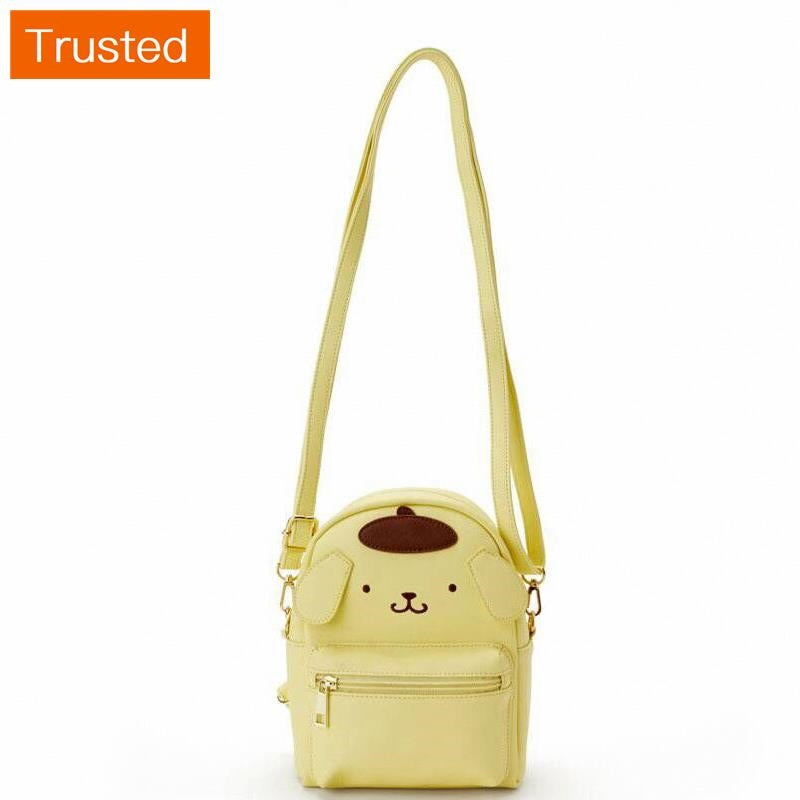 Women Mini Backpack Cute Hello Kitty My Melody Pompompurin Kuromi Sanrio 2-Way Cinnamoroll Shoulder Bag PU Multifunction Crossbody Bag