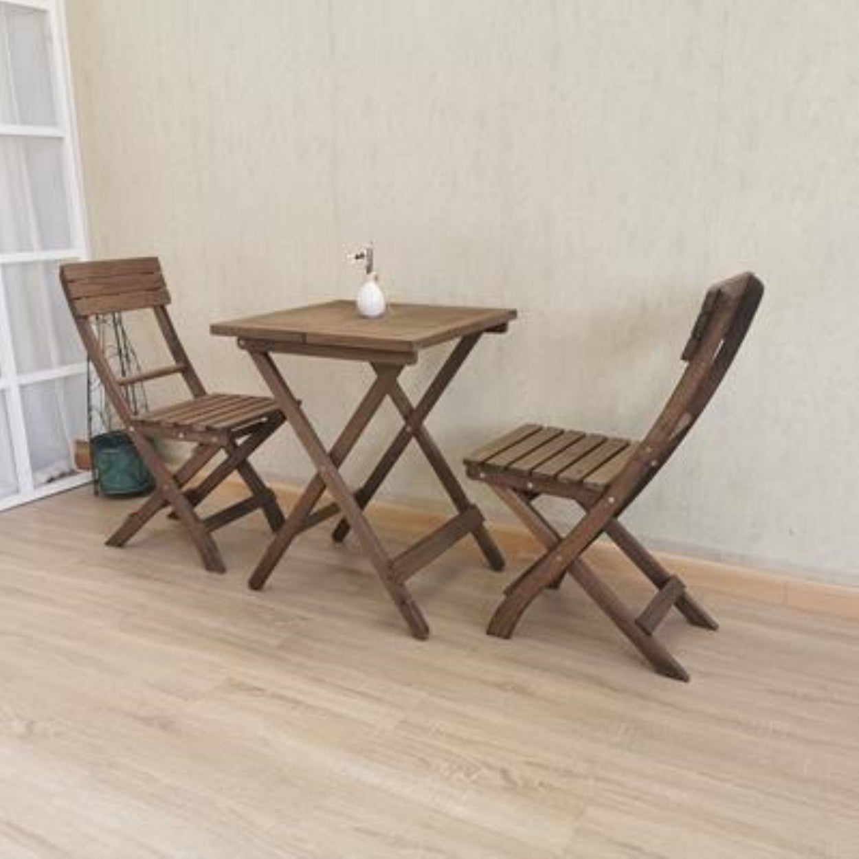 Multiple Variations Outdoor Balcony Wooden Foldable Folding Table Set with Chairs / Round Square/ Coffee /Tea /Furniture