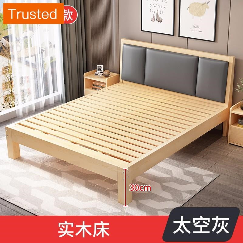 Multiple Variations Solid wood bed 1.5 meters of contemporary and contracted bed advocate lie 1.8 m deal double bed affordable rental housing bedstead