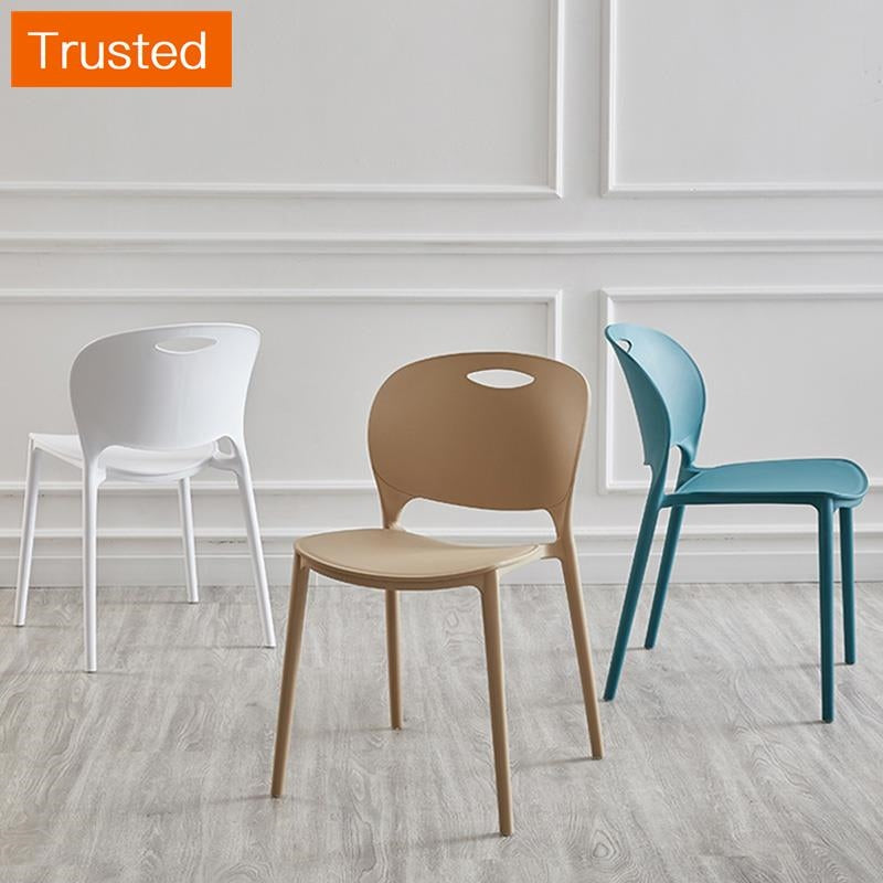 Multiple Variations Nordic Minimalist Dining Chairs for The Kitchen Furniture Plastic Chair Adult Leisure Creative Coffee Lazy Backrest Stool