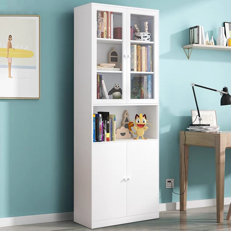 "MULTIPLE VARIATIONS Nordic wrought iron bookcase glass door living room locker simple household storage cabinet display"