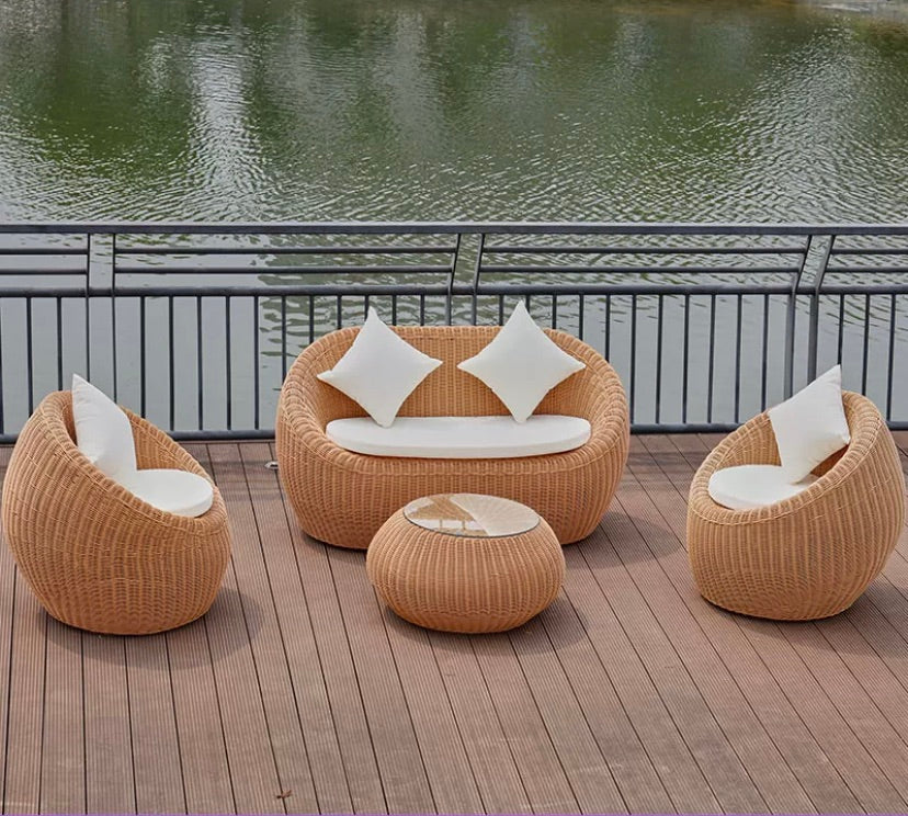 "MULTIPLE VARIATIONS  Outdoor rattan chair three-piece set of sofa balcony courtyard villa "