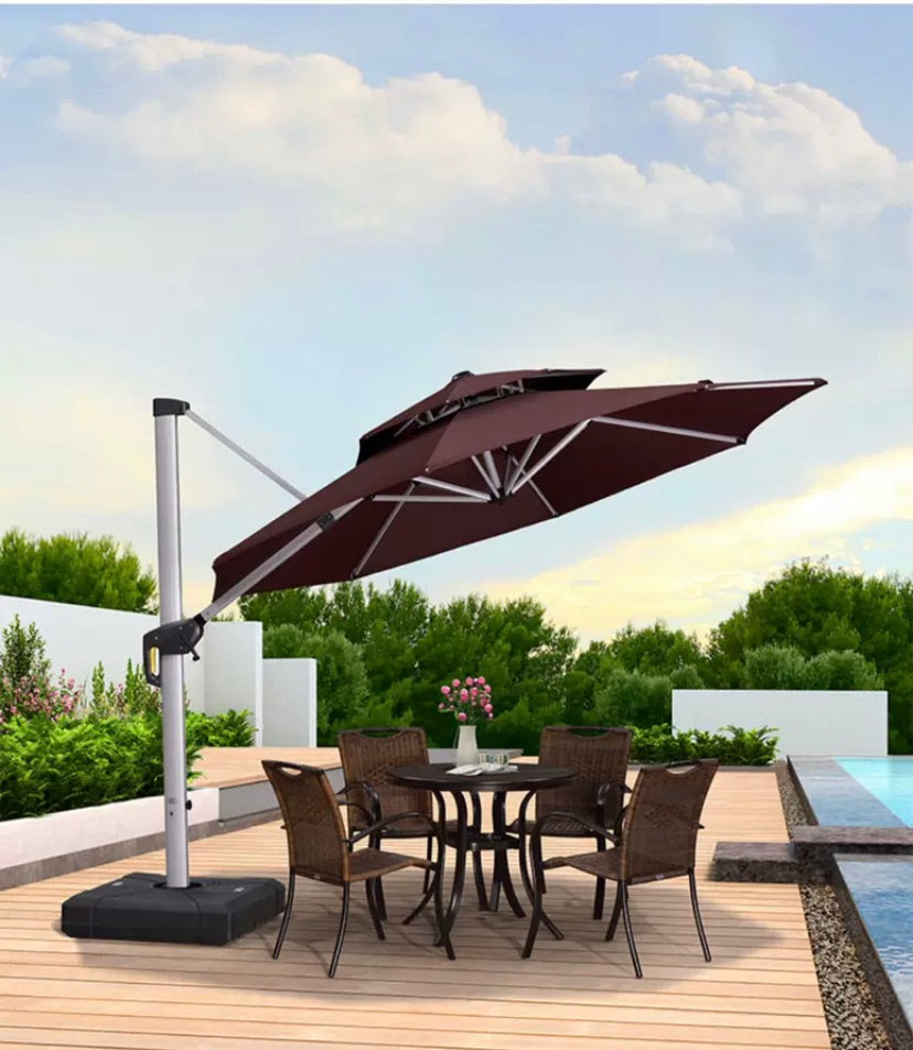 "MULTIPLE VARIATIONS Purple leaf outdoor umbrella garden courtyard umbrella outdoor big sun umbrella villa terrace outdoor umbrella stall Roman umbrella"