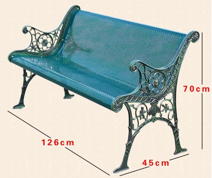 Multiple variation Park chair outdoor back bench wrought iron cast aluminum bench garden courtyard outdoor leisure chair