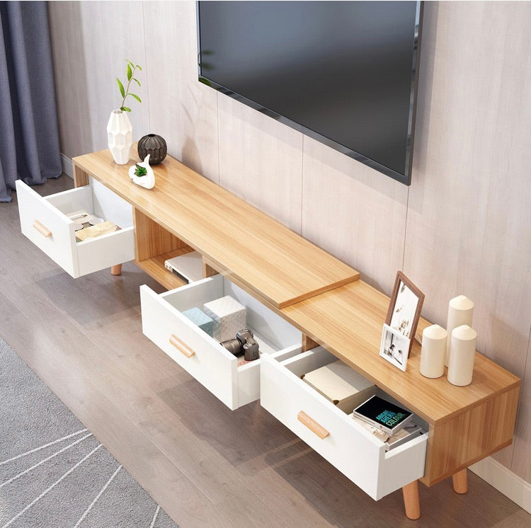 "MULTIPLE VARIATIONS Nordic TV cabinet coffee table combination small apartment home living room light luxury modern minimalist floor cabinet telescopic TV cabinet"