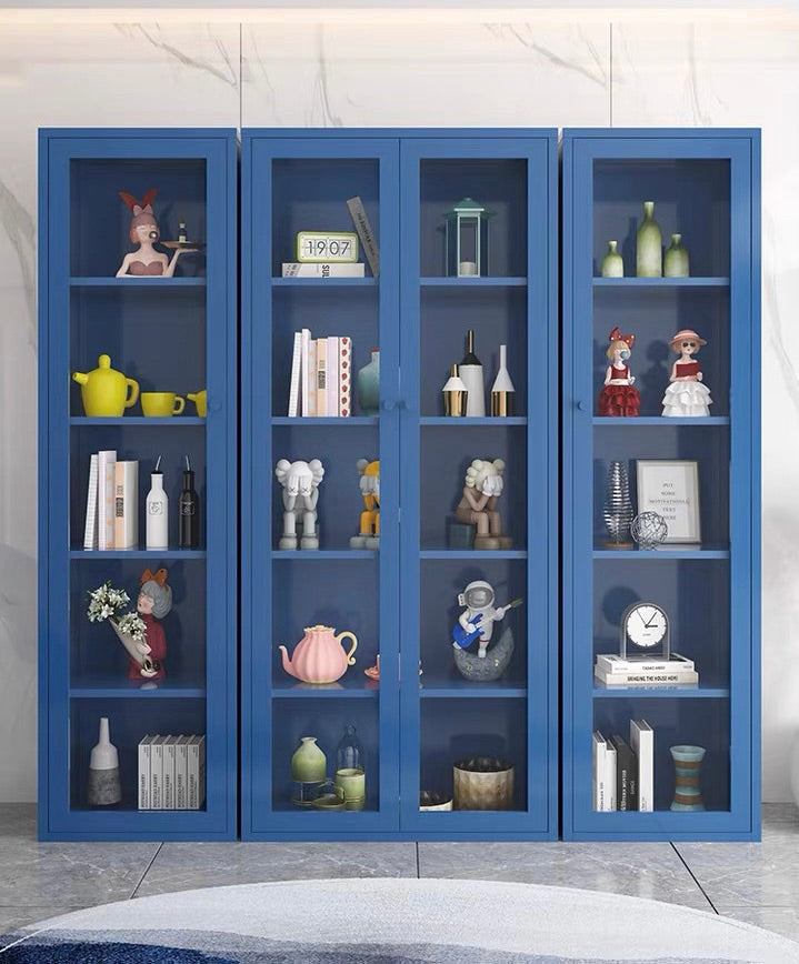 "MULTIPLE VARIATIONS Nordic wrought iron bookcase glass door living room locker simple household storage cabinet display"